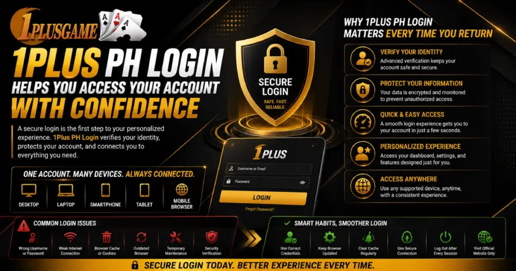 1Plus PH Login Helps You Access Your Account with Confidence